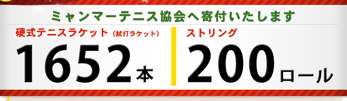 ミャンマーテニス協会へ寄付します