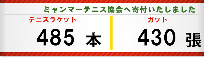 ミャンマーテニス協会へ寄付します